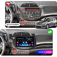 Lb Штатная магнитола в машину для Honda Jazz 2 2008-2010 экран 10" 2/32Gb Wi-Fi GPS Base