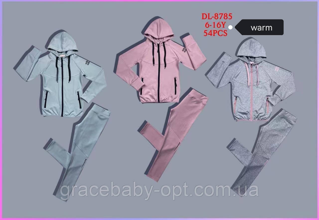 Спортивний утеплений костюм 2 в 1 для дівчат, Lemon tree, 6,16 років, № DL-8785, фото 1
