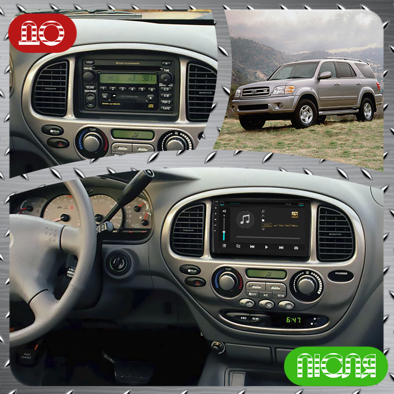 Al Штатна автомагнітола в машину для Toyota Sequoia 1 Рестайлінг 2004-2007 екран 9" 1/16Gb Wi-Fi GPS Base