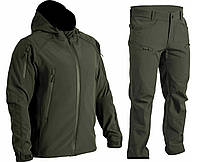 Тактический демисезонный костюм (куртка + брюки) Softshell Spartan водонепроницаемая ткань (Оливковый) M