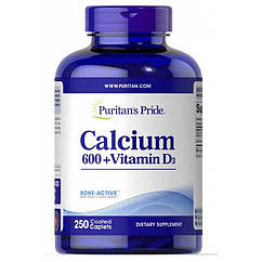 Кальцій + Д3 Puritan's Pride Calcium Carbonate 600 mg + Vitamine D 250 таблеток
