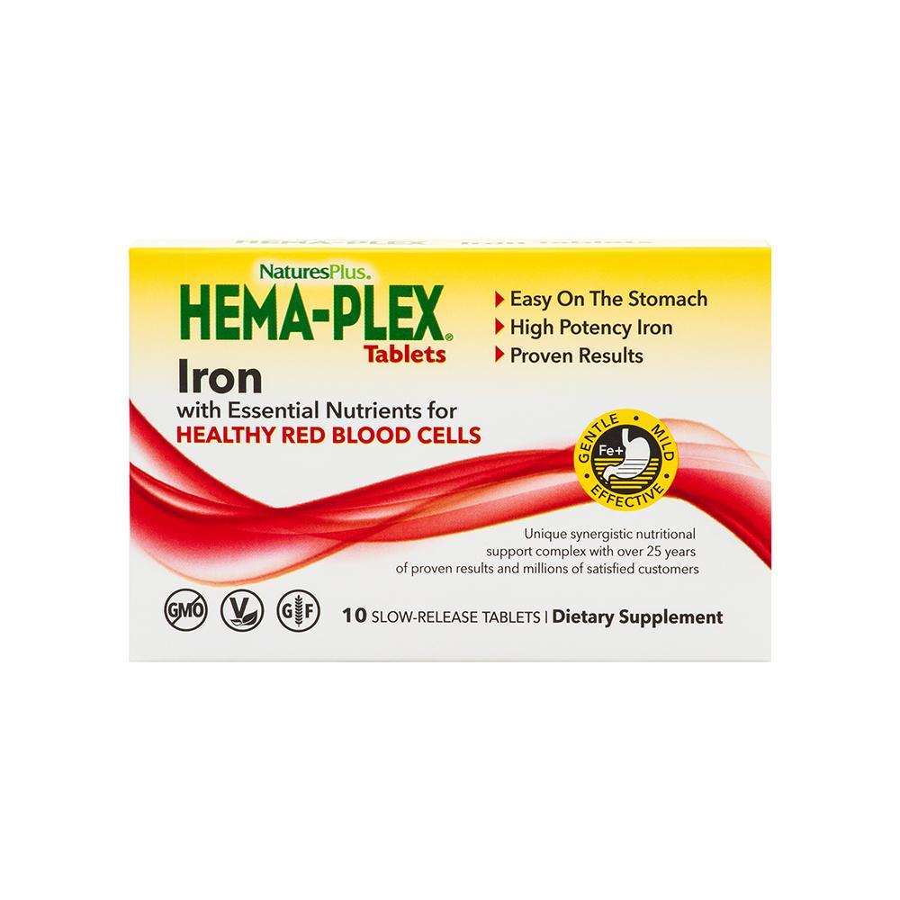 Комплекс Для підтримки оптимального здоров'я Крові, Nature's Plus, Hema-Plex, 10 вегетаріанських Таблеток, фото 1