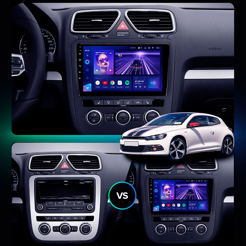 Al Штатна магнітола для Volkswagen Scirocco R 1 2009-2014 екран 9" 2/32Gb Wi-Fi GPS Base Android