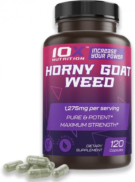 Гарячка з маком 10x Nutrition Horny Goat Weed 120 капсул, фото 1