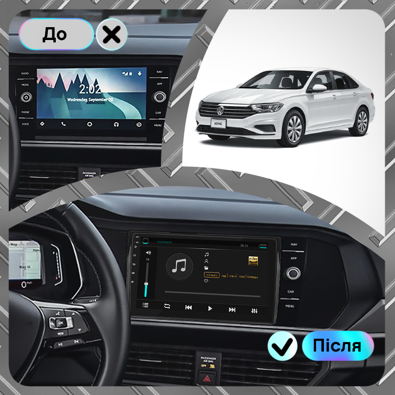 Al Штатна магнітола для Volkswagen Jetta 7 2018-н.в. екран 9" 4/64Gb 4G Wi-Fi GPS Top Android, фото 1