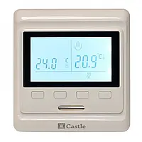 Терморегулятор программируемый Castle E53 с датчиком температуры пола и воздуха, белый