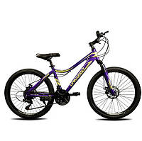 Подростковый велосипед Unicorn Smart rider 24 дюйма для с рамой 15 дюймов для девочек от 8 лет Фиолетовый