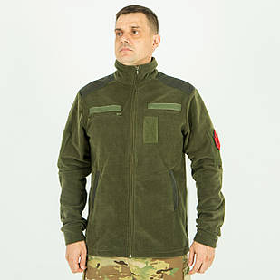 Кофта флісова Нацгвардія з липучками для шевронів, колір олива