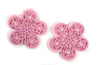 Розовые цветы, заготовки из фетра двухсторонние 2 шт.