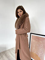 Пальто женское с мехом песца 40, 42, 44, 46, 48, 50, 52 зимнее женское пальто из кашемира