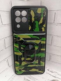 Чохол накладка для Samsung Galaxy M33 (M336B) протиударний бампер із кільцем Camshield Serge Ring Зелений