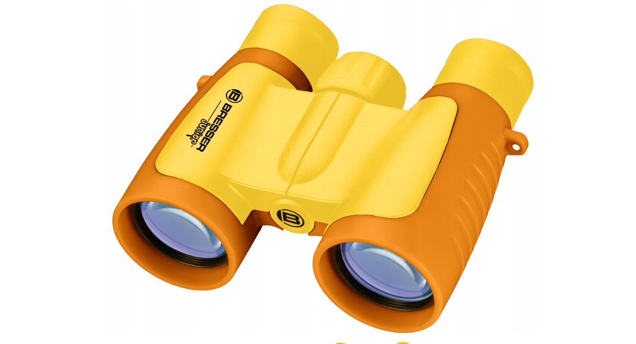 Жовтий якісний бінокль Bresser дитячий Junior 3x30 мм