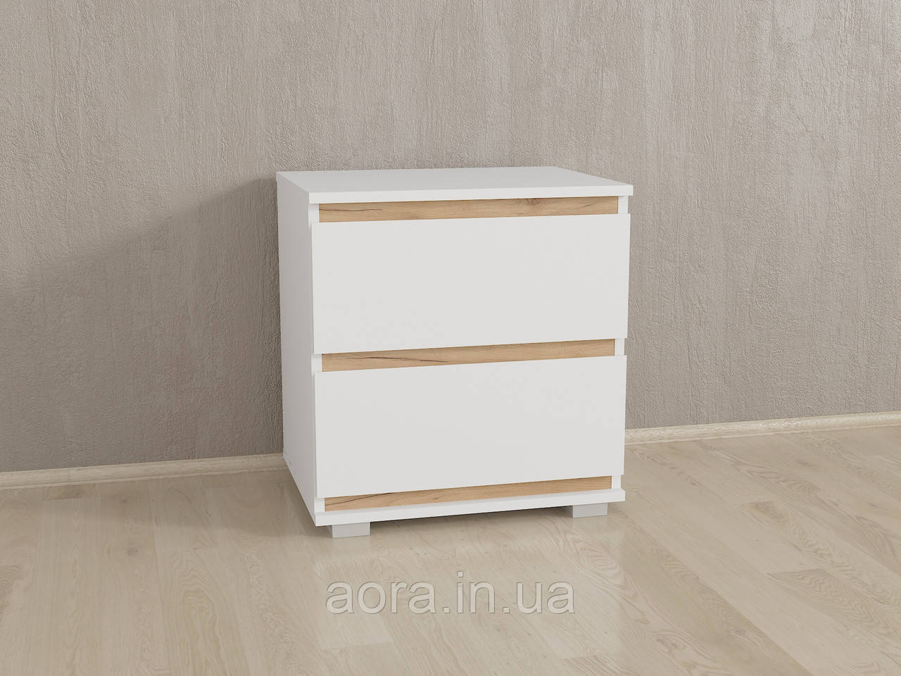 Тумбочка Ш 502 / 535 / Р 390 Білий-Дуб крафт планки