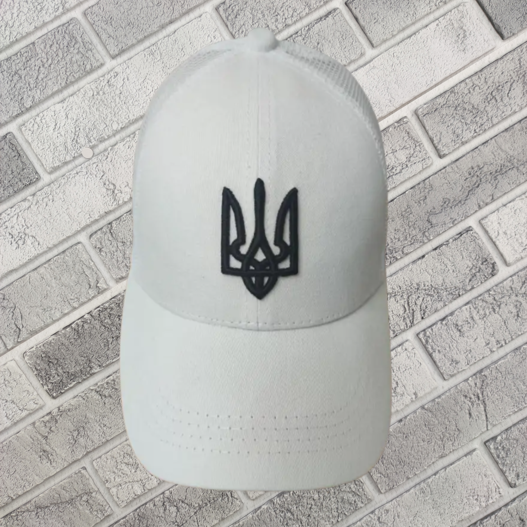 Кепка чоловіча бавовна р.56-59 біла тризуб 30035351, фото 1