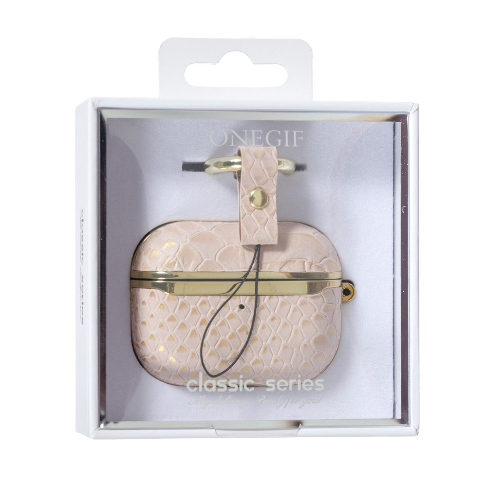 Чехол Onegif Leather Snake AirPods Pro,  Pink, фото 1