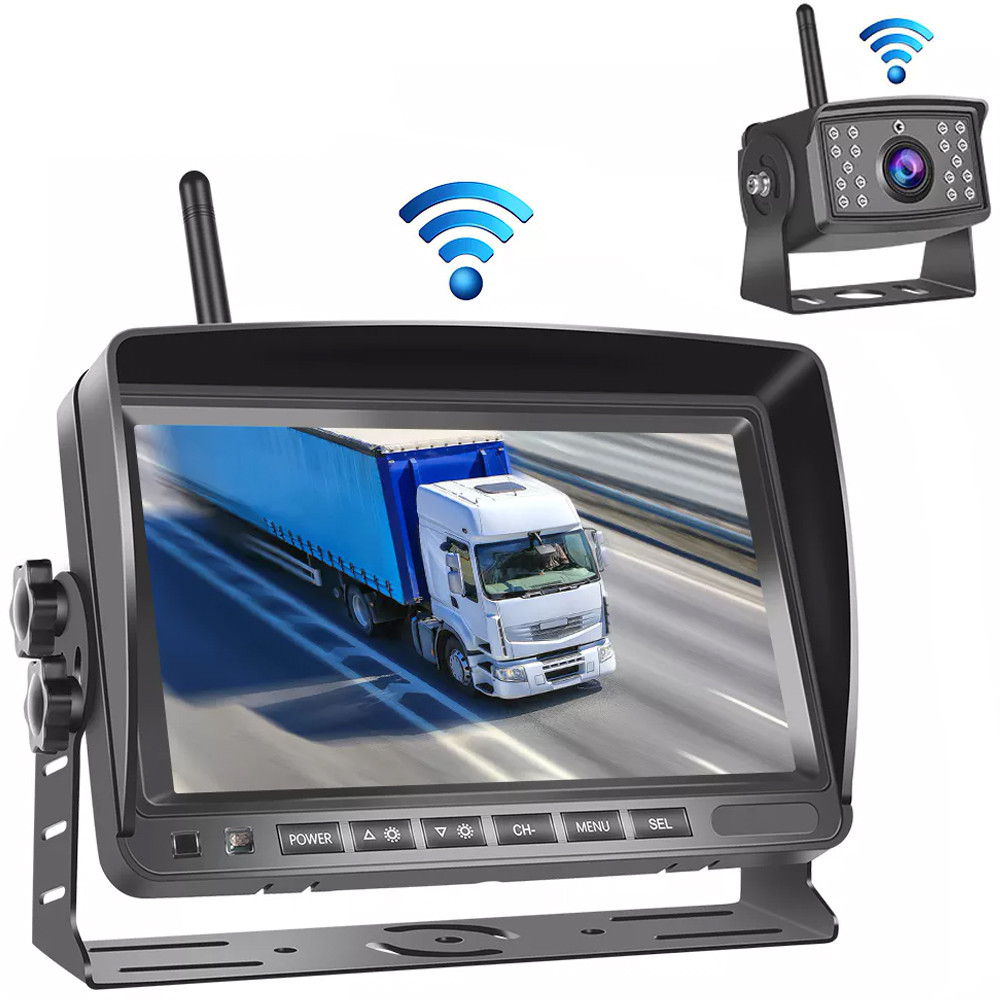 Бездротова камера заднього виду з 7" монітором Podofo A3006 | паркувальний комплекс + відеореєстратор для вантажних автомобілів