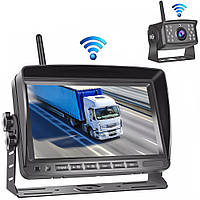 Бездротова камера заднього виду з 7" монітором Podofo A3006 | паркувальний комплекс + відеореєстратор для вантажних автомобілів