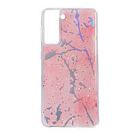 Силикон Marble Samsung S21 Plus, Pink