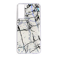 Силикон Marble Samsung S21 Plus, White