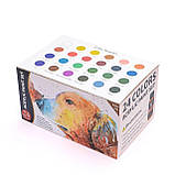Акрилові фарби для малювання Acrylic Paint Set 24 штуки по 59 мл, папір для малювання, палетка та пензлики 2 штуки, фото 5