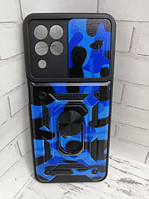 Чохол накладка для Samsung Galaxy M33 (M336B) протиударний бампер із кільцем Camshield Serge Ring синій