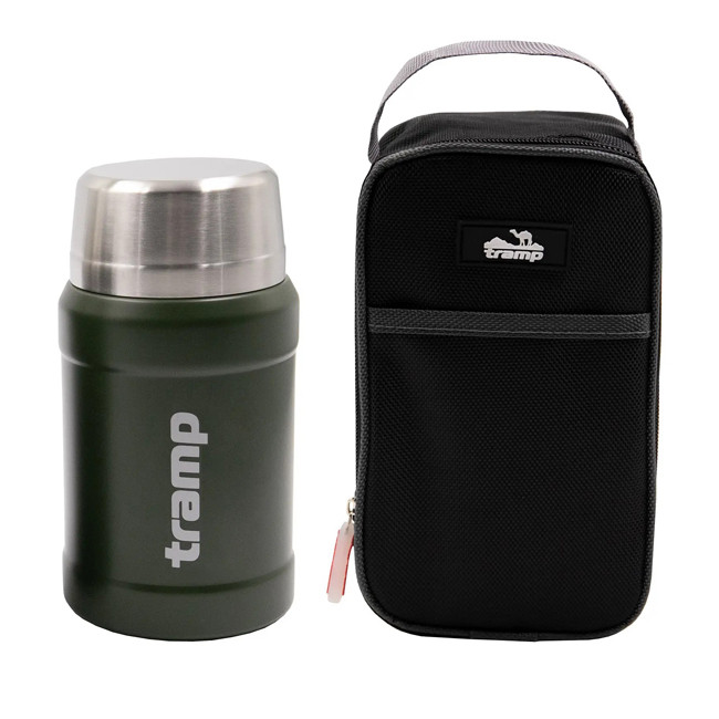 Термос харчовий TRAMP з широким горлом 800 мл у чохлі olive (Niz13642)