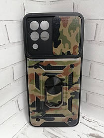 Чохол накладка для Samsung Galaxy M33 (M336B) протиударний бампер із кільцем Camshield Serge Ring коричневий