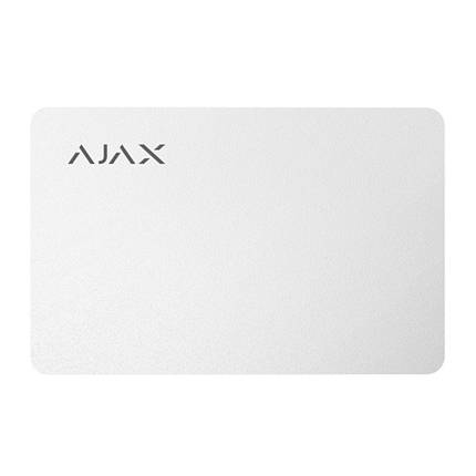 Захищена безконтактна картка Ajax Pass white (комплект 3 шт.) для клавіатури KeyPad Plus, фото 1