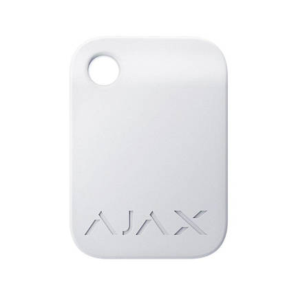 Захищений безконтактний брелок Ajax Tag white для клавіатури KeyPad Plus, фото 2