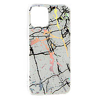 Силикон Marble Apple iPhone 12 / 12 Pro, White