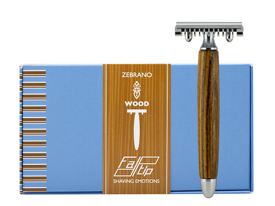Бритва Т-подібна Fatip Zebrano Wood Double Edge Safety Razor Open Comb
