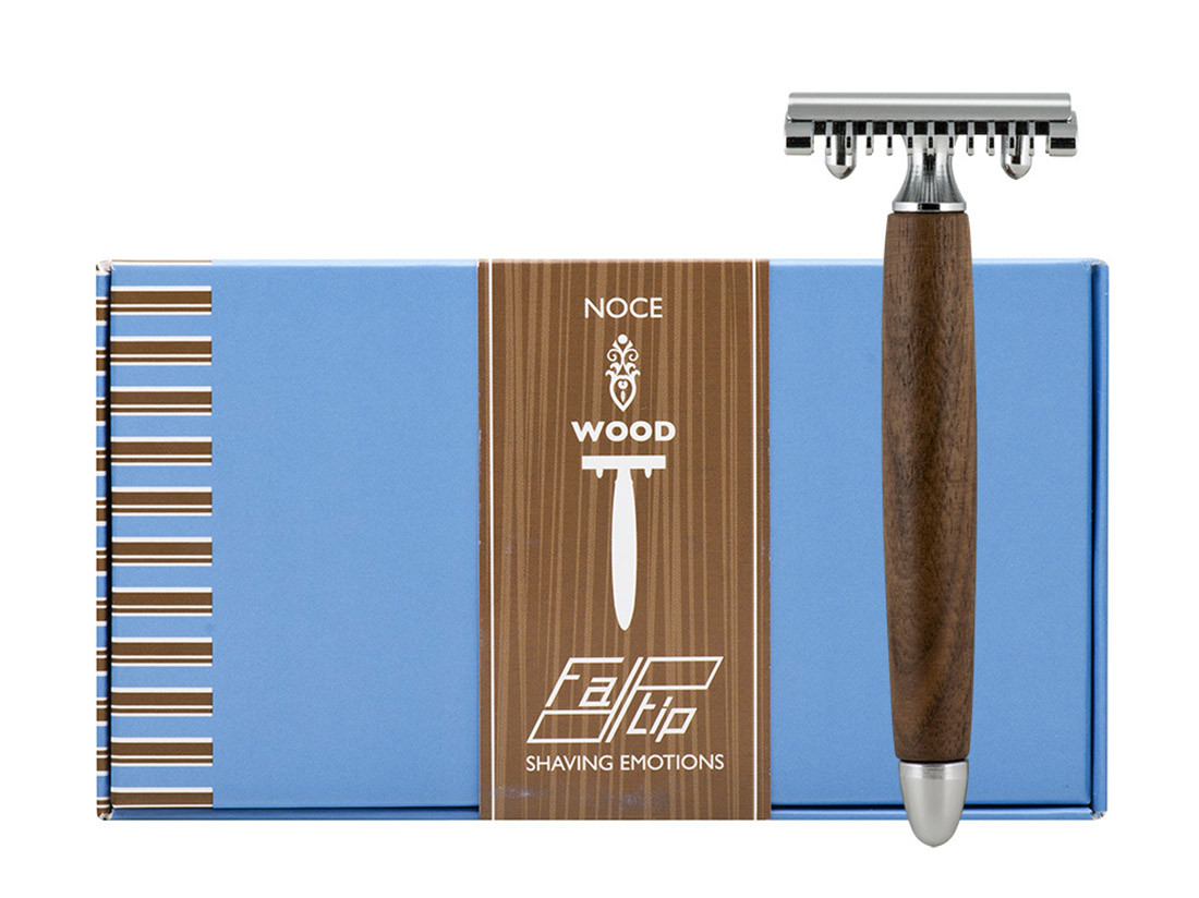 Бритва Т-подібна Fatip Wulnut Wood Double Edge Safety Razor Open Comb