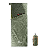 Самый легкий спальный мешок летний Naturehike Lightweight Summer LW180 NH21MSD09, (15°C), размер XL, зелёный