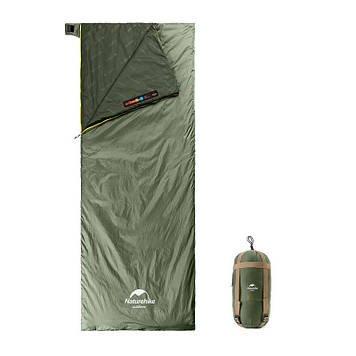 Найлегший спальний мішок літній Naturehike Lightweight Summer LW180 NH21MSD09, (15°C), розмір XL, зелений