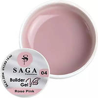SAGA Professional Builder Gel Veil № 04 Rose Pink - гель для наращиванния, розовый, 15 мл