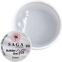 SAGA Professional Builder Gel Veil № 06 Clear - гель для наращиванния, прозрачный, 15 мл