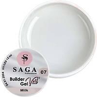 SAGA Professional Builder Gel Veil № 07 Milk - гель для наращиванния, молочный, 30 мл