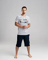 Пижама мужская в полосочку с шортами размеры M, L, XL, 2XL