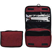 Косметичка органайзер підвісна дорожня на кільці бордова