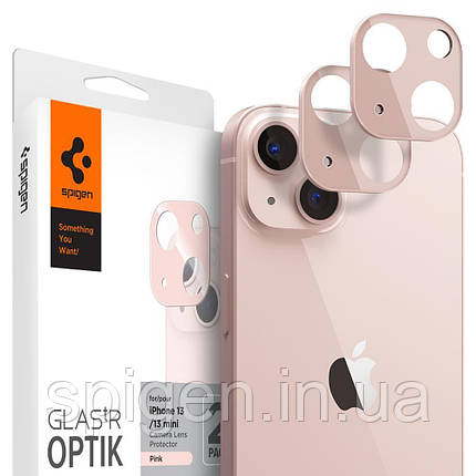Захисне скло Spigen для камери iPhone 13 / 13 mini — Optik (2 шт.), Pink (AGL04036), фото 1