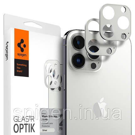 Захисне скло Spigen для камери iPhone 13 Pro Max — Optik (2 шт.), Silver (AGL04033), фото 1