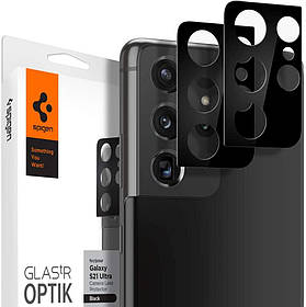 Захисне скло Spigen для камери Samsung Galaxy S21 Ultra — Optik (2шт), Black (AGL02733)