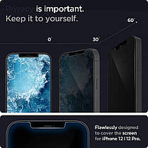 Захисне скло Spigen для iPhone 12/ 12 Pro - (Антишпигун) GLAS.tR Slim ™ Privacy (AGL01513), фото 6