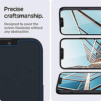 Захисне скло Spigen для iPhone 14/13/13 Pro - EZ FIT GLAS.tR (2 шт), Clear (AGL03385), фото 4