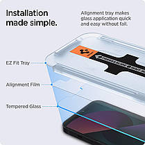 Захисне скло Spigen для iPhone 14/13/13 Pro - EZ FIT GLAS.tR (2 шт), Clear (AGL03385), фото 6