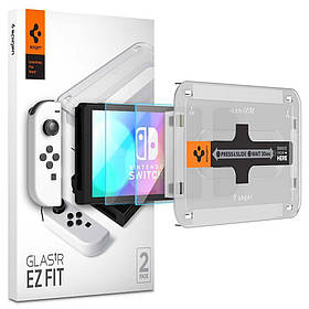 Захисне скло Spigen для Nintendo Switch OLED - EZ FIT GLAS.tR (1 шт), Clear (AGL03829)