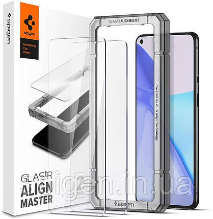 Захисне скло Spigen для Oneplus 9 (5G) - ALIGNmaster (2 шт), Clear (AGL02895), фото 1
