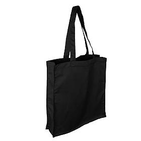Еко сумка шопер тканинна "Basic" стильна бавовняна з кольорової бязі (38х42х9 см) чорна