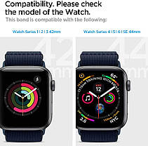 Нейлоновий ремінець Spigen для Apple Watch серії SE / 6 / 5 / 4 (42/44 mm) — Band Lite Fit, Navy (AMP02287), фото 3