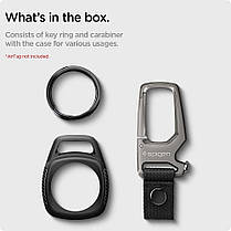 Чехол - колода Spigen для Apple AirTag - Ruged Armor, Matte black (AMP01565), фото 3